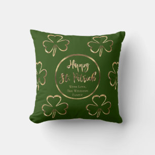 Coussin Shamrock Green et Gold Irish St Patrick