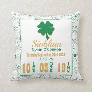 Coussin Shamrock irlandais Nouveaux statistiques de naissa