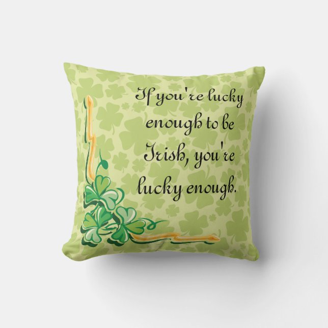 Coussin Shamrock mignon chanceux (Recto)