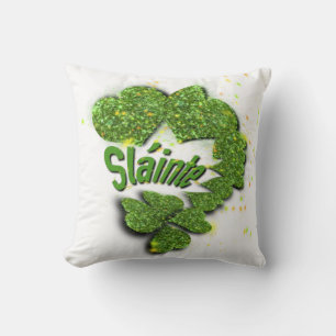 Coussin Shamrocks verts   Coeurs étincelants Shainte Throw
