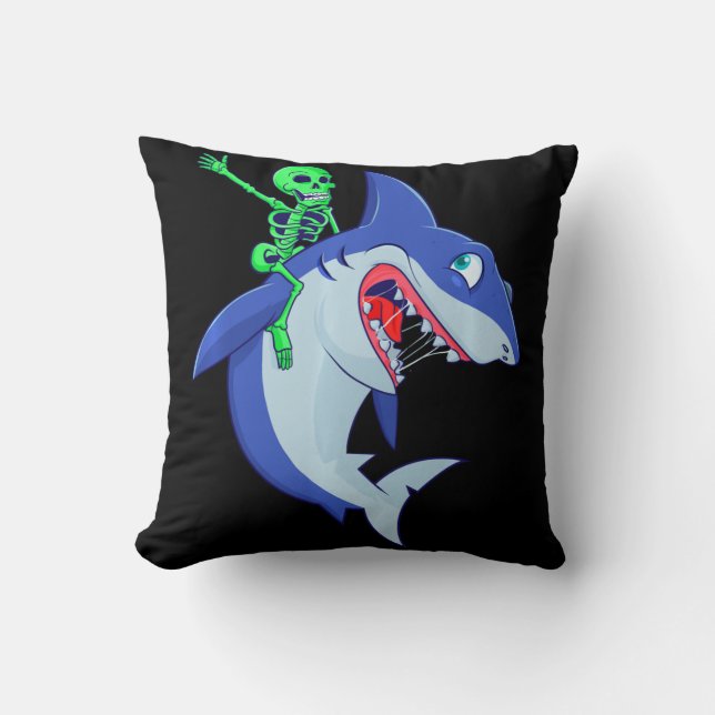 Coussin Shark Halloween Skeleton équitation Requins Amour  (Recto)