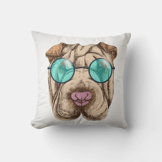 Coussin Sharpei dans les lunettes de soleil (Recto)