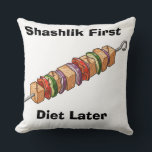 Coussin Shashlik<br><div class="desc">Shashlik is a popular dish in many countries of the Caucasus, Central Asia, and Eastern Europe, but it holds a special place in Georgian cuisine. This delicious skewered meat, often made from marinated chunks of beef, lamb, or pork, is grilled over an open flame, creating a smoky, savory flavor that’s...</div>