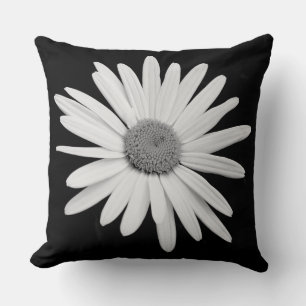 Coussin Shasta Daisy 02 - Noir et Blanc