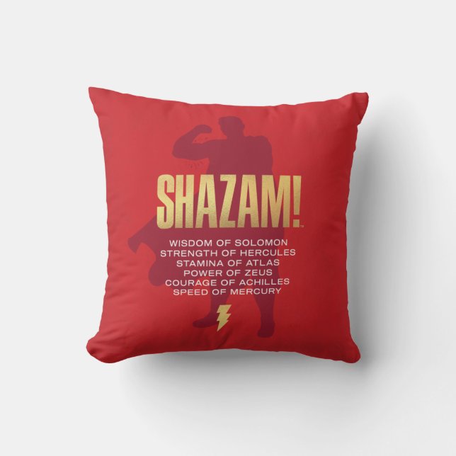 Coussin SHAZAM ! Furie des dieux | Silhouette Flexante (Recto)