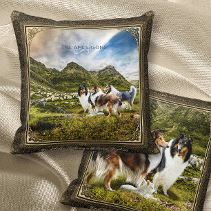 Coussin Sheepherd Rough Collies en Écosse Highlands -