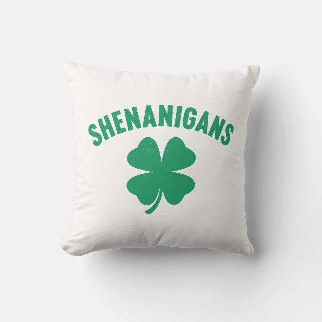 Coussin Shenanigans Shamrock Saint-Patrick Rétro  (Recto)