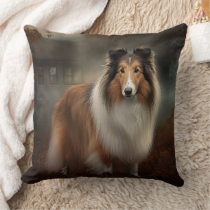 Coussin Shetland Sheepdog Halloween effrayant