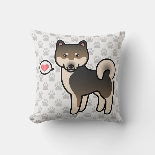 Coussin Shiba Inu Amour de sésame (Recto)