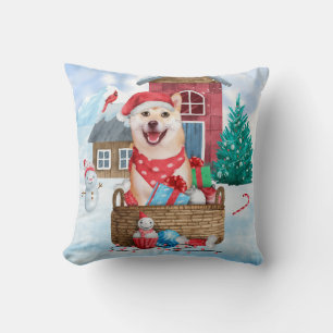 Coussin Shiba Inu Chien dans la neige Maison de Chien de N