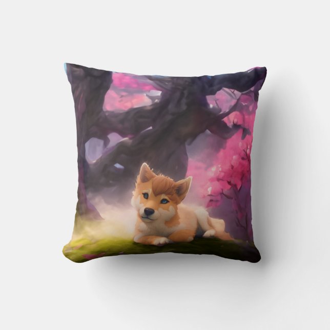 Coussin Shiba Inu Imaginaire Anime (Recto)
