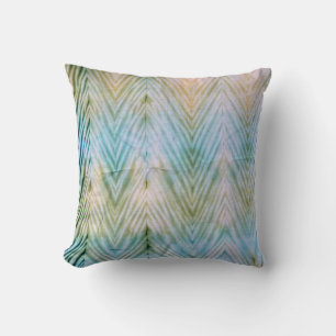 Coussin Shibori Chevron Motif Fibre Art