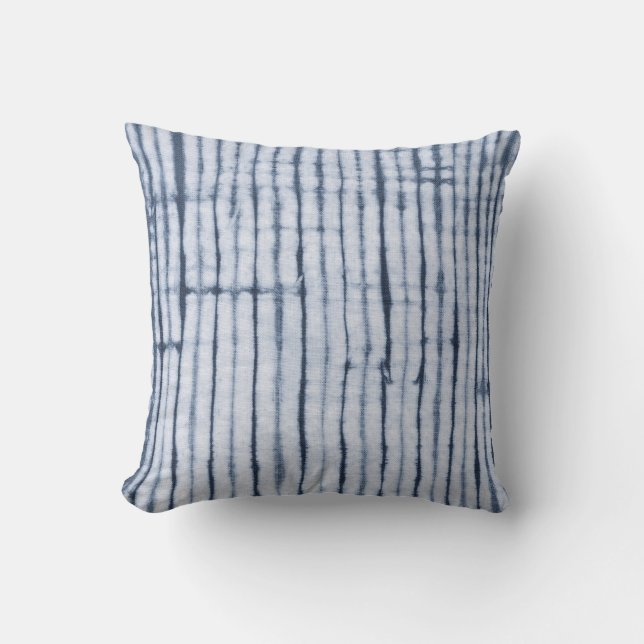 Coussin Shibori Stripe, SL Indigo (Recto)