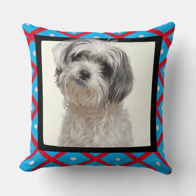 Coussin Shih Tzu cadre photo customisé (Recto)