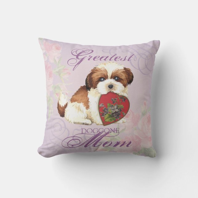 Coussin Shih Tzu Heart Mom (Recto)
