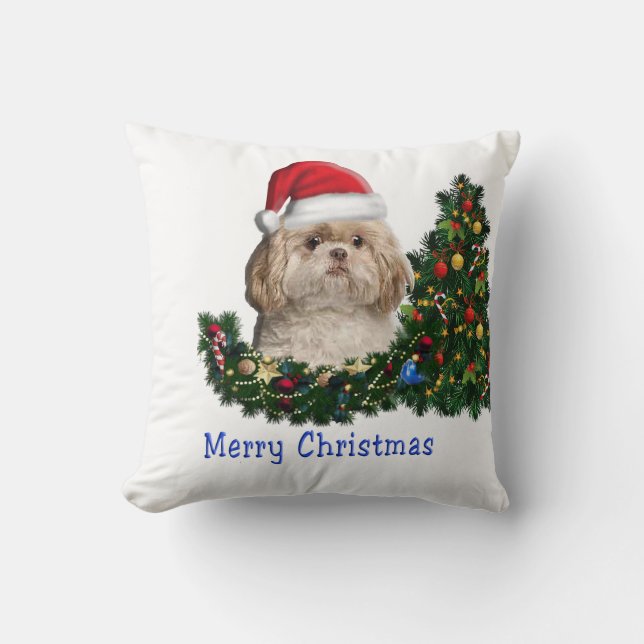 Coussin Shih tzu Noël (Recto)