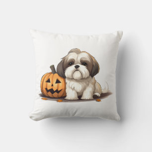 Coussin Shih Tzu sur le thème de l'Halloween
