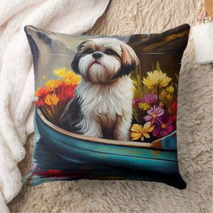 Coussin Shih Tzu sur une pagaie : une aventure Pittoresque
