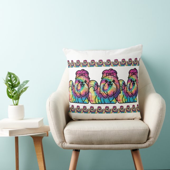 Coussin Shih Tzu Tie Dye (Chaise)