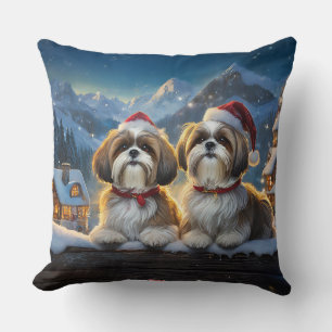 Coussin Shih Tzus Conception De Vacances Par Rich AMeN Gil