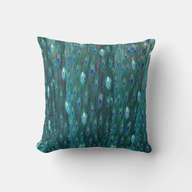 Coussin Shinny les plumes de paon (Recto)