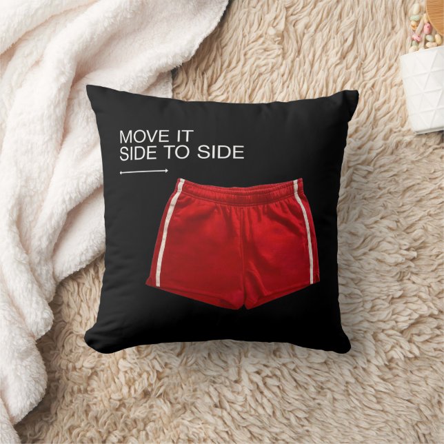 Coussin Shorts Athlétiques Rouges Déplacez-Le De Côté (Couverture)