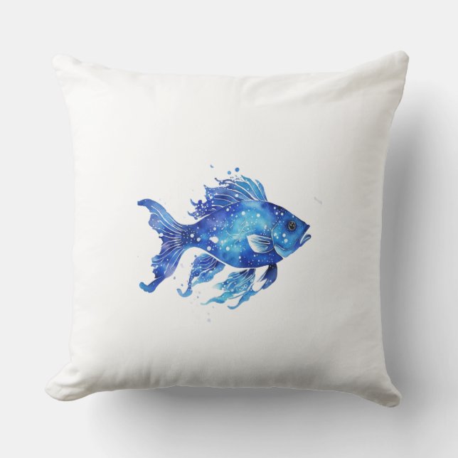 Coussin Si Grand Poisson Bleu (Recto)