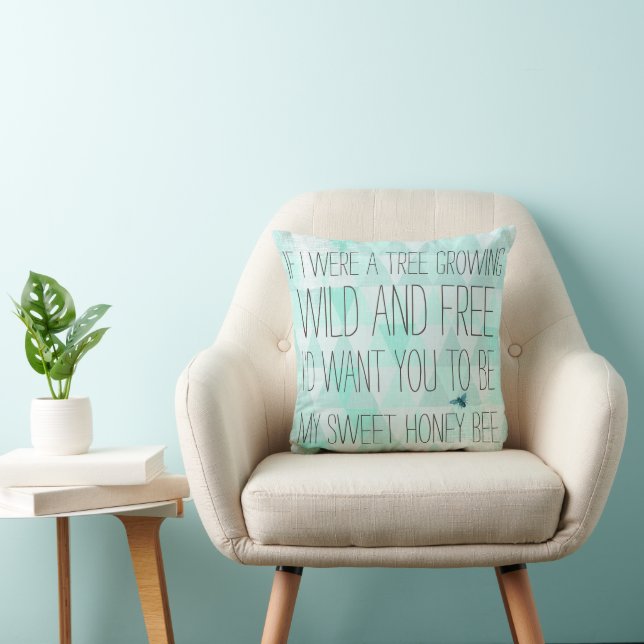 Coussin Si j'étais un arbre, vous seriez ma douce abeille  (Chaise)