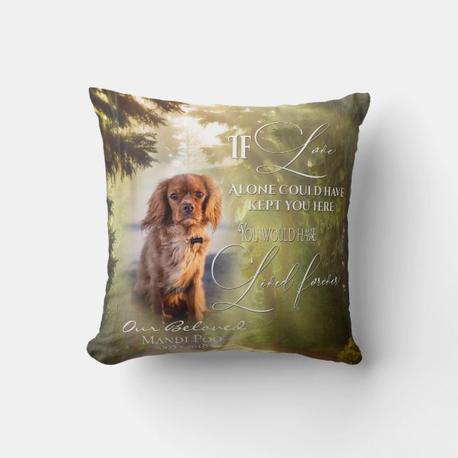 Coussin Si l'amour seule forêt animal de compagnie Memoria (Recto)