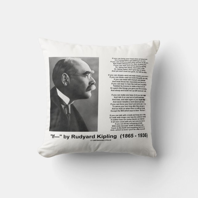 Coussin "Si" par Rudyard Kipling (poème inspiré) (Recto)
