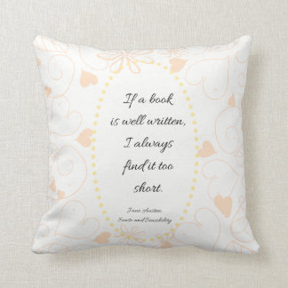 Coussin Si un livre est citation bien rédigée de Jane