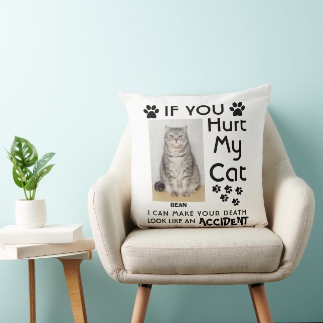 Coussin Si vous blessez mon chat, je peux faire que votre  (Chaise)
