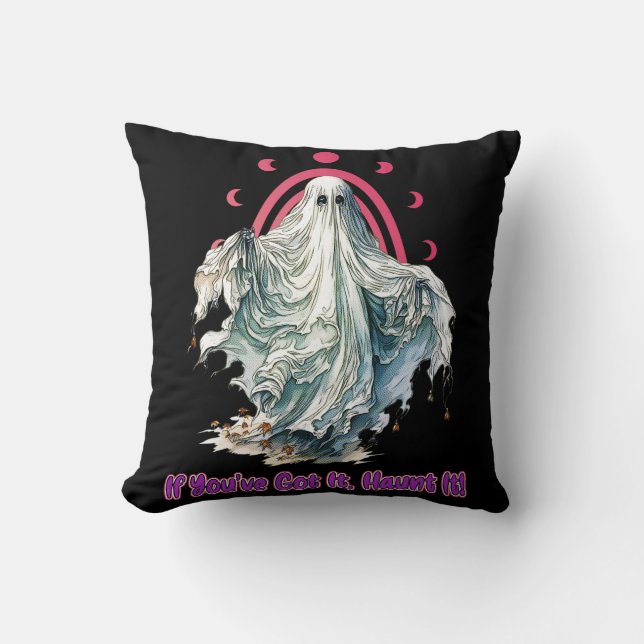 Coussin Si vous l'avez fait hanter - Halloween (Recto)