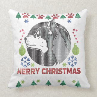 Coussin Sibérie Husky Joyeux Noël Moche Sweat Design