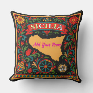 Coussin Sicilia Sicilian Design Tile (customize with name)