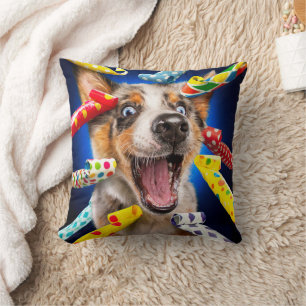 Coussin Sifflets pour fête de chien heureux