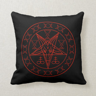 Coussin Sigil de lune triple de Baphomet et sigil de