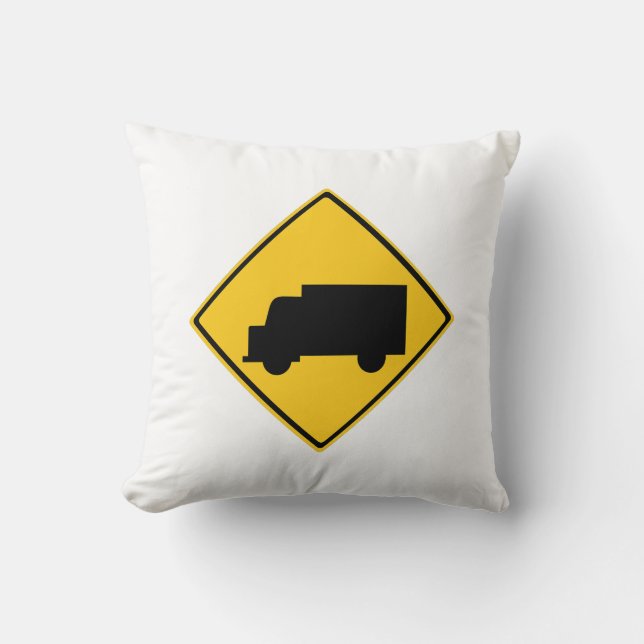 Coussin Signal d'avertissement de camion routier (Recto)