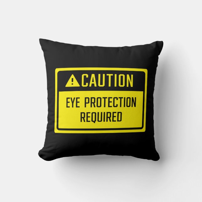 Coussin Signal de protection des yeux de prudence (Recto)