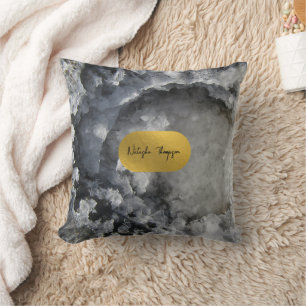 Coussin Signature Black Gold Foil Sea Crystals
