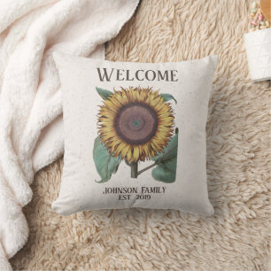 Coussin Signature Sunflower de bienvenue vintage