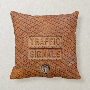 Coussin Signaux de trafic en rouille