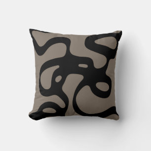 Coussin Signaux éloignés : Noir Abstrait et gris