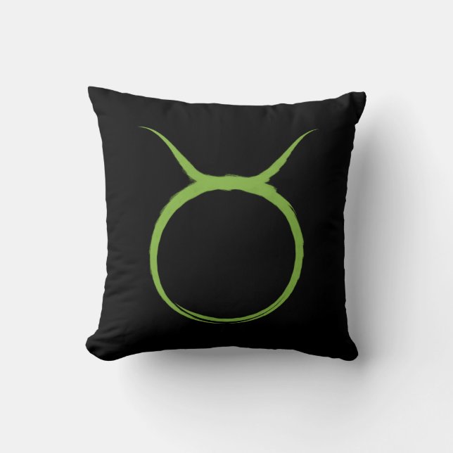 Coussin SIGNE D'AZOTE TAURUS Bull Vert Zodiac Avril (Recto)