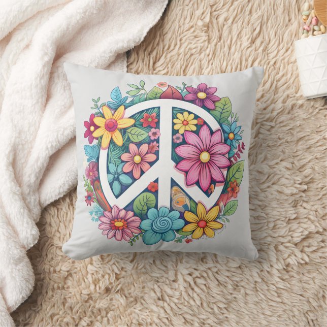 Coussin Signe de Paix Bohème Hippy 60s 70s (Couverture)