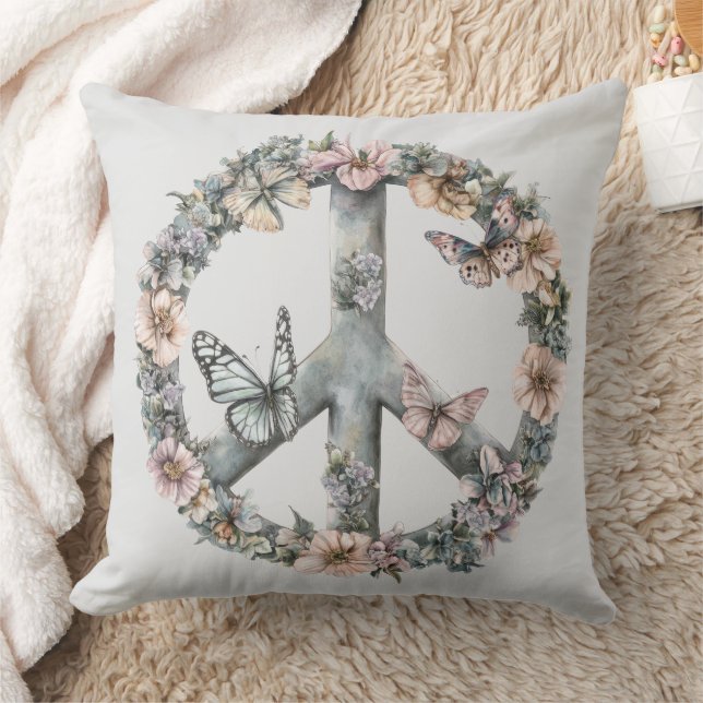 Coussin Signe de Paix Bohème Hippy 60s 70s (Couverture)