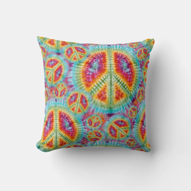 Coussin Signe de Paix Hippie (Recto)