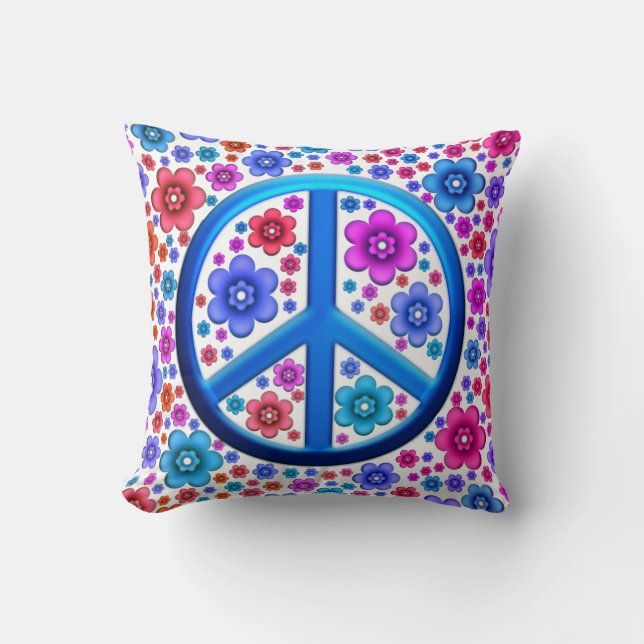 Coussin Signe de paix hippie (Recto)