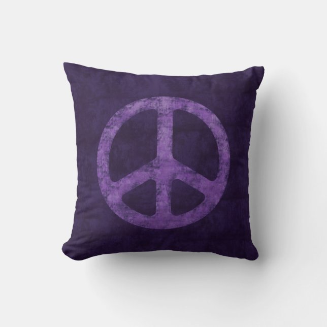 Coussin Signe de paix pourpre affligé (Recto)