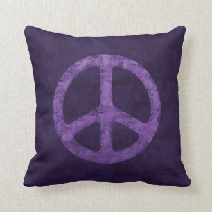 Coussin Signe de paix pourpre affligé